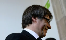 Le président du parlement catalan Carles Puigdemont, à Barcelone le 10 octobre 2017