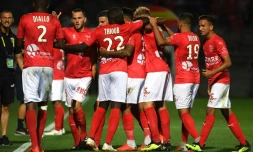 Nîmes vainqueur de Marseille 3-1 au stade des Costières lors de la 2e journée de L1 le 19 août 2018