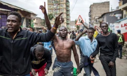 Des partisans de l'opposition kényane manifestent à Nairobi, le 9 août 2017