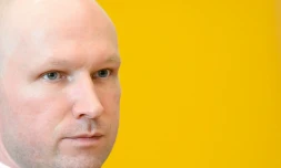 Anders Breivik, le 15 mars 2016 à Skien (Norvège)