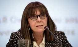 La candidate à la présidence de la Grèce Ekaterini Sakellaropoulou, à Athènes le 18 octobre 2018