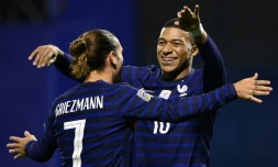 Les Bleus se sont défaits de la Croatie à Zagreb, en Ligue des nations, grâce à des buts d'Antoine Griezmann et Kylian Mbapp, le 14 octobre 2020 