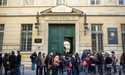 Le lycée Henri IV, visé par des appels menaçants, le 16 février 2016 à Paris