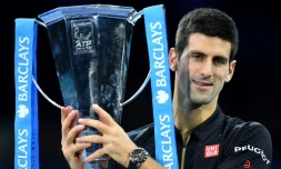 Le Serbe Novak Djokovic après sa victoire dans la précédente édition du Masters de Londres, le 16 novembre 2014
