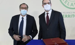 Renaud Muselier et Jean Castex réunis le 5 janvier 2021 pour la signature à Toulon du contrat Etat-région