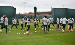 Les joueurs de Liverpool Ă l'entraĂźnement, le 10 mars 2020