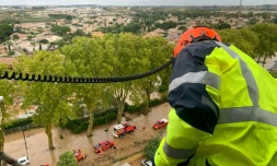 Photo diffusée par la Sécurité civile le 23 octobre 2019 des inondations à Villeneuve-les-Béziers