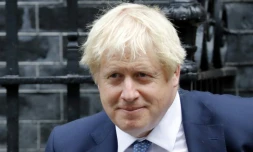 Le Premier ministre britannique Boris Johnson devant le 10 Downing Street le 26 septembre 2019