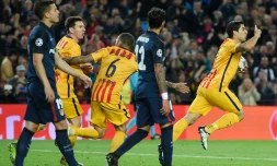 Luis Suarez, auteur d'un doublé avec le Barça contre l'Atletico Madrid en Ligue des champions, le 5 avril 2016 au Camp Nou