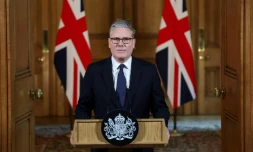 Le Premier ministre britannique Keir Starmer fait une déclaration après une réunion d'urgence de son cabinet sur Gaza, à Londres le 29 juillet 2025 