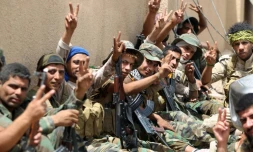 Les forces irakiennes le 28 mai 2016 à al-Sejar près de Fallouja 