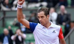 Le Français Richard Gasquet lors de son match remporté face au Japonais Kei Nishikori, le 29 mai 2016 à Roland-Garros
