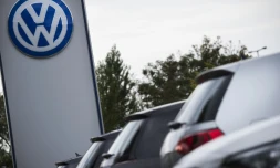 Le logo de Volkswagen, le 22 septembre 2015 chez un concessionnaire à Berlin