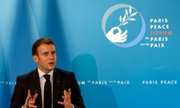 Le président Emmanuel Macron lors du Forum sur la Paix, le 12 novembre 2020 à l'Elysée, à Paris