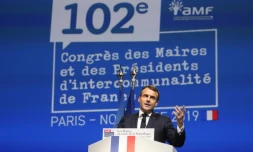 Le président Emmanuel Macron au CongrÚs de l'Association des maires de France le 19 novembre 2019 à Paris