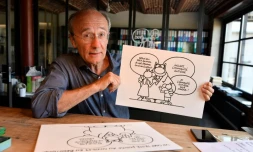 Le dessinateur belge Philippe Geluck, créateur du Chat, sur "le monde d'aprÚs" le coronavirus, le 2 juin 2020 à Bruxelles