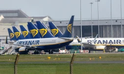 Des avions de Ryanair sur le tarmac de l'aéroport de Dublin le 23 mars 2020