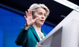 La présidente de la Commission européenne Ursula von der Leyen, le 22 mars 2024 à Bruxelles