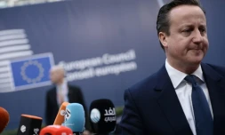 Le Premier ministre britannique, David Cameron, lors d'un sommet de l'UE sur le "Brexit", le 19 février 2016 à Bruxelles