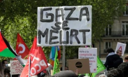 Manifestation en soutien aux Palestiniens à Paris place de la République, le 22 mai 2021