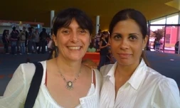 Sylvie Pialat (à gauche) en compagnie de Fabienne Redt. La productrice du cinéaste français Maurice Pialat avait séjourné à La Réunion en avril 2009