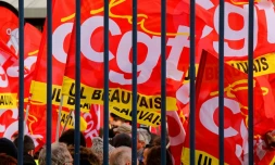 Manifestation CGT en soutien aux salariés de Goodyear devant le tribunal d'Amiens, le 11 janvier 2017