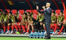 Le sélectionneur espagnol de la Belgique durant le quart de finale du Mondial face au Brésil, à Kazan, le 6 juillet 2018