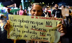 Manifestation à Panama contre un contrat minier avec le géant canadien First Quantum, le 27 octobre 2023