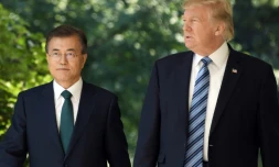 Les présidents sud-coréen Moon Jae-in et américain Donald Trump, le 20 juin 2017 à la Maison Blanche