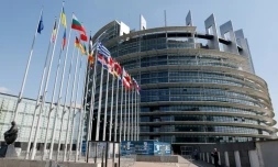 Vue générale du Parlement européen, à Strasbourg, le 9 mai 2022
