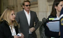 L'acteur français Benoît Magimel arrive à son procès pour blessures involontaires, délit de fuite et usage de stupéfiants, au palais de justice de Paris le 12 avril 2016