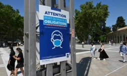 Place de la Comédie à Montpellier, dans le sud de la France, le 27 juillet 2021 