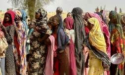 Déplacés du camp de Zamzam réfugiés à Tawila, au Darfour-Nord, le 13 avril 2025