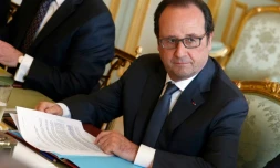 Le président François Hollande le 13 avril 2016 à l'Elysée à Paris