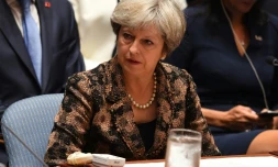 La Première ministre britannique Theresa May, le 20 septembre 2017 aux Nations unies à New York