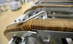 Chaîne de production de biscuits "petit beurre" dans une fabrique de la marque LU, à La Haye-Fouassière près de Nantes, le 26 avril 2016