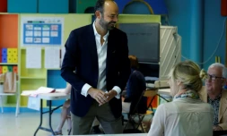 Le Premier ministre Edouard Philippe s'apprête à voter au premier tour des législatives, le 11 juin 2017 au Havre