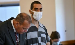 Le suspect de l'attaque contre Salman Rushdie, Hadi Matar, au tribunal de Mayville,  le 18 août 2022 dans l'Etat de New York