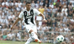 L'attaquant de la Juventus Cristiano Ronaldo auteur d'un doublé face à la Primavera à Villar Perosa le 12 août 2018