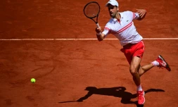 Le Serbe Nocak Djokovic face Ă l'Italien Lorenzo Musetti en 8e de finale Ă Roland-Garros, le 7 juin 2021