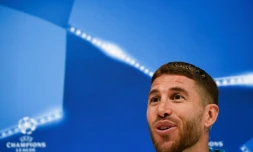 Le capitaine du Real Madrid Sergio Ramos en conférence de presse au centre d'entraßnement de Valdebebas, le 30 avril 2018