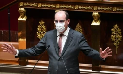 Le Premier ministre français Jean Castex lors de son discours devant l'Assemblée nationale le 1er mars 2022