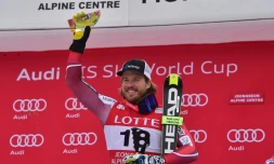 Le Norvégien Kjetil Jansrud, vainqueur de la descente de Joengseon, en Corée du Sud, lors de la Coupe du monde messieurs de ski alpin, le 6 février 2016
