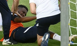 Le milieu Thomas Lemar, touché lors d'un entraînement à Budapest, le 24 juin 2021