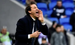 L'entraîneur de Lyon Rudi Garcia lors du match contre Strasbourg le 16 février 2020 à Décines-Charpieu  