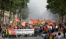 Manifestation de cheminots contre la réforme de la SNCF, le 4 juin 2019 à Paris