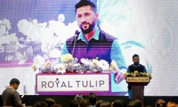 Rabi Lamichhane, fondateur du Rastriya Swatantra Party (RSP), Ă Katmandou le 18 mars 2026