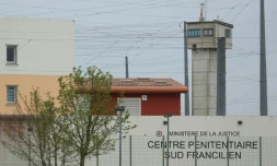 La prison de Réau, au sud-ouest de Paris, le 16 avril 2025, une des cibles d'une vague d'attaques coordonnées contre des prisons à travers la France