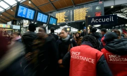 La gare Saint-Lazare à Paris le 26 avril 2016, jour de grève à la SNCF