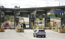 Un véhicule à la frontière entre les Etats-Unis et le Canada, le 9 août 2021